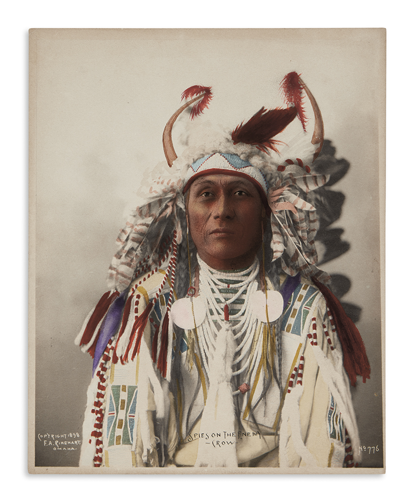 (AMERICAN INDIANS--PHOTOGRAPHS.) Rinehart, Frank A. Spies on the Enemy, Crow.
